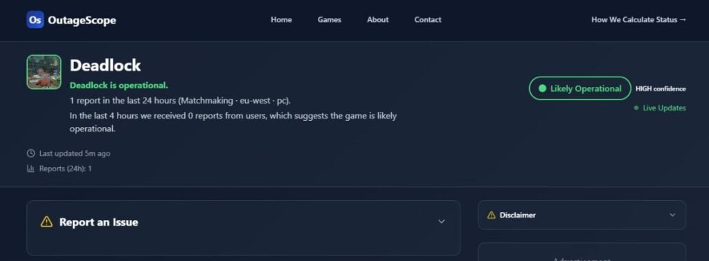 Deadlock Server Down
